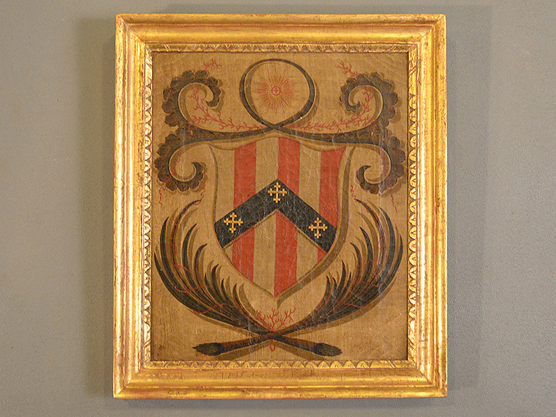 800x600 Family Coat Of Arms Oil Painting Kindig Antiques - Coat Of Arms Painting
