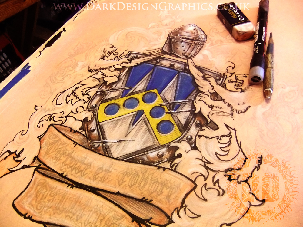 1000x750 A Colour Coat Of Arms - Coat Of Arms Painting