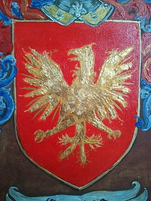 480x640 Graves Family Coat Of Arms Close Up Painting By Nancy Rutland - Coat Of Arms Painting