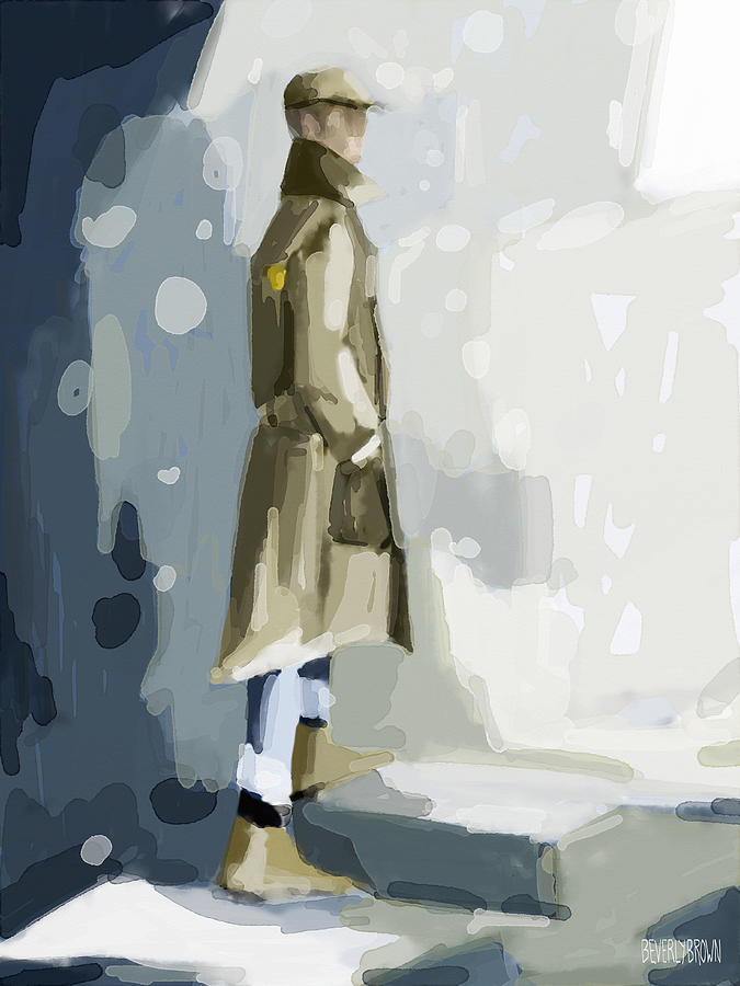 675x900 Man In A Trench Coat Fashion Illustration Art Print Painting By - Coat Painting