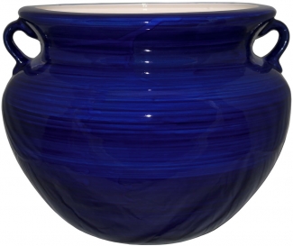 325x273 Mexican Talavera Large Round Planter - Cobalt Blue Painting