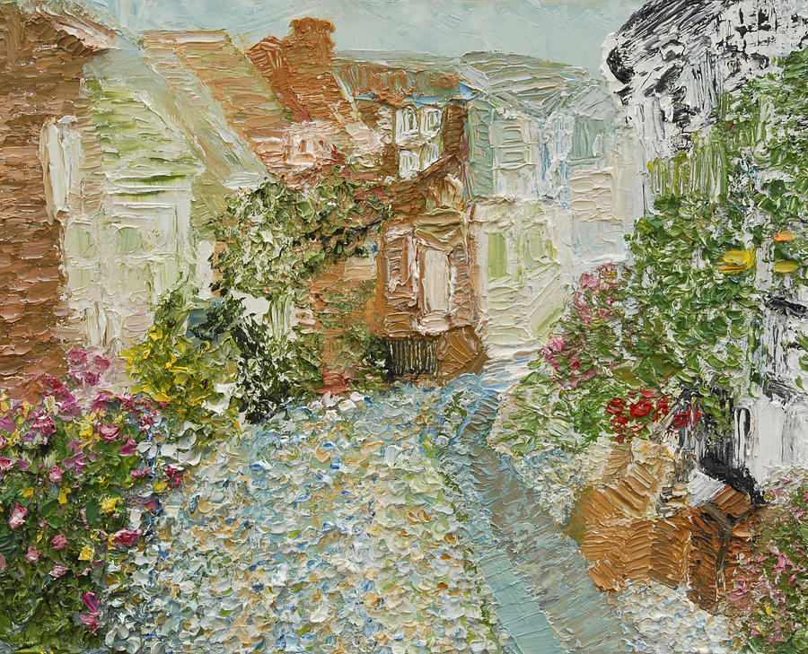 900x729 English Cobblestone Painting By Tara Leigh Rose - Cobblestone Painting