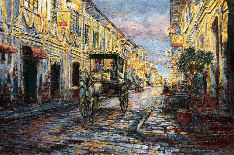 770x511 Saatchi Art Calle Crisologo Painting By Joey Agbayani - Cobblestone Painting