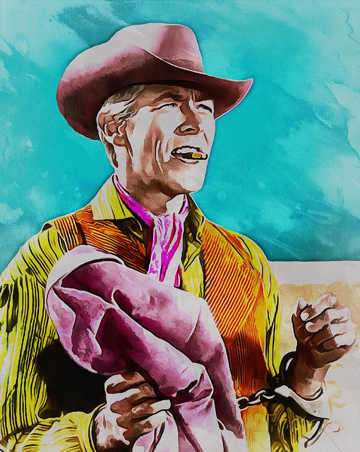 717x900 James Coburn Painting By Sergey Lukashin - Coburn Painting