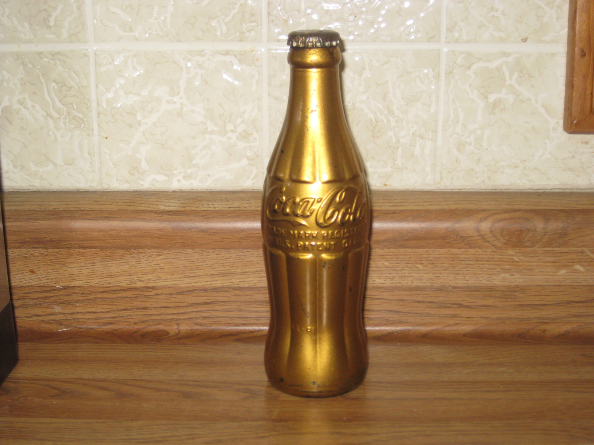 1200x900 1920's Coca Cola Unopened Bottle, Painted Gold Collectors Weekly - Coca Cola Bottle Painting