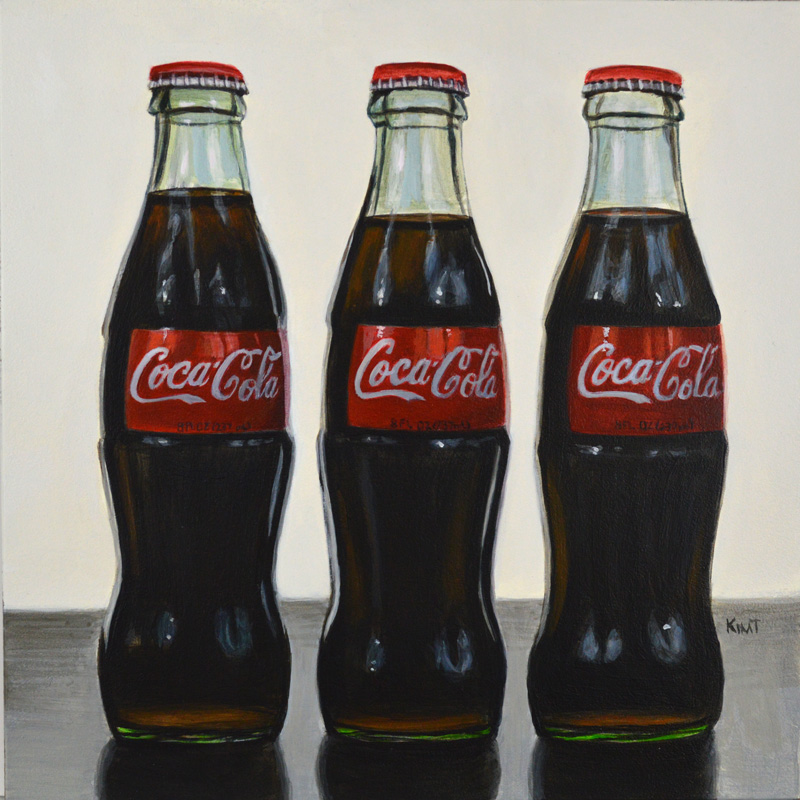 800x800 Paintings By Kim Testone Daily Acrylic Painting - Coca Cola Bottle Painting