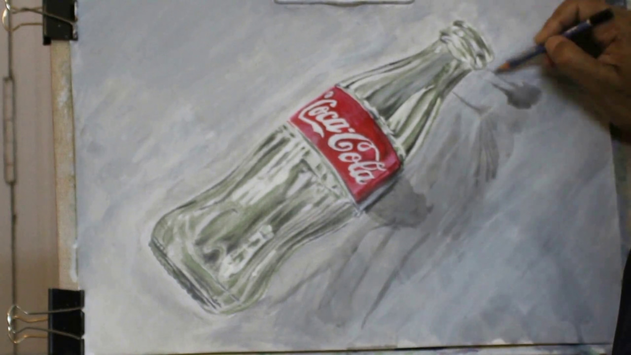 1280x720 Art Of Photo Realistic Painting - Coca Cola Bottle Painting