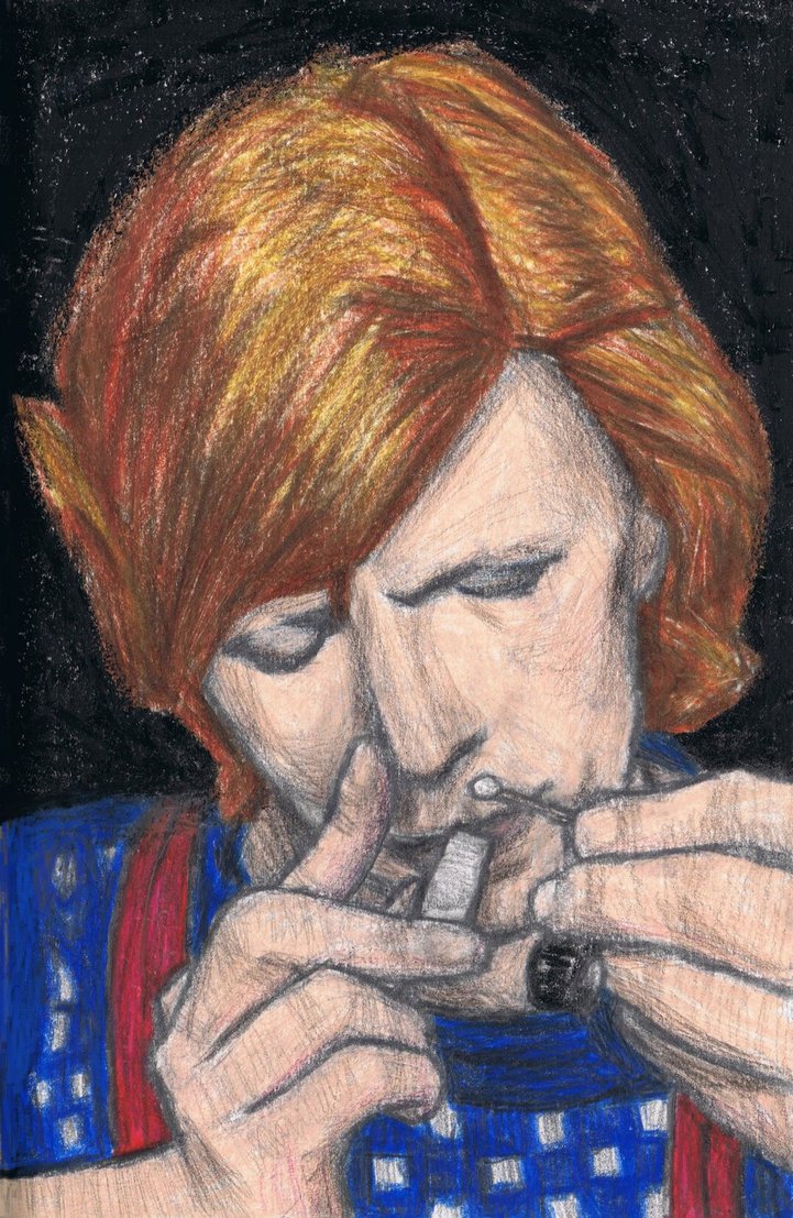 721x1107 David Bowie Sniffing Cocaine By Gagambo - Cocaine Painting