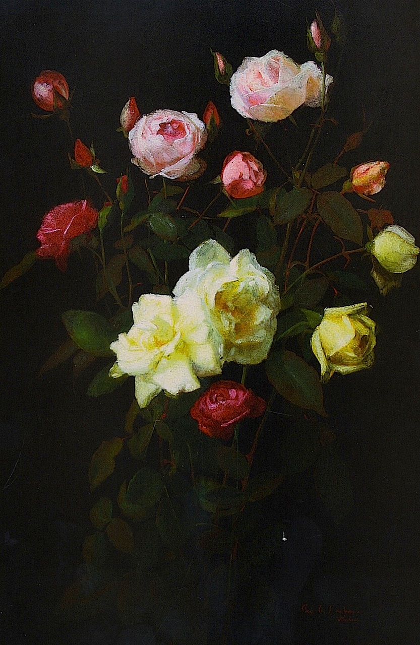 833x1280 Roses Painting George Cochran Lambdin Oil Paintings - Cochran Painting