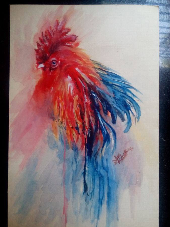675x900 Cock Painting By Artist Ronak Dodia - Cock Painting