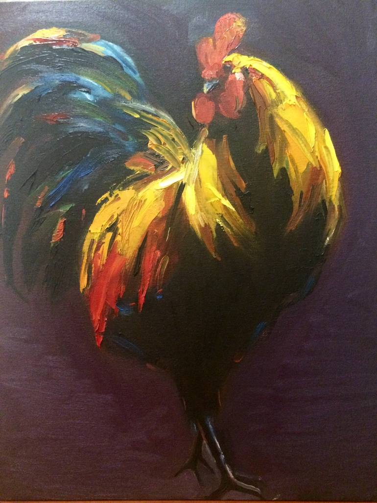 770x1027 Saatchi Art Cock Painting By Oksana Tumko - Cock Painting
