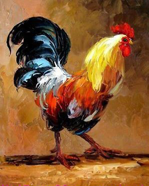 298x371 Wholesale Animal Painting Cock Rooster Art Painting - Cock Painting