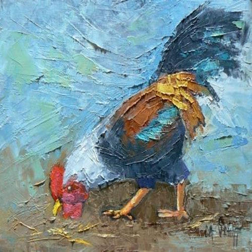 500x500 Cock Knife Painting - Cock Painting