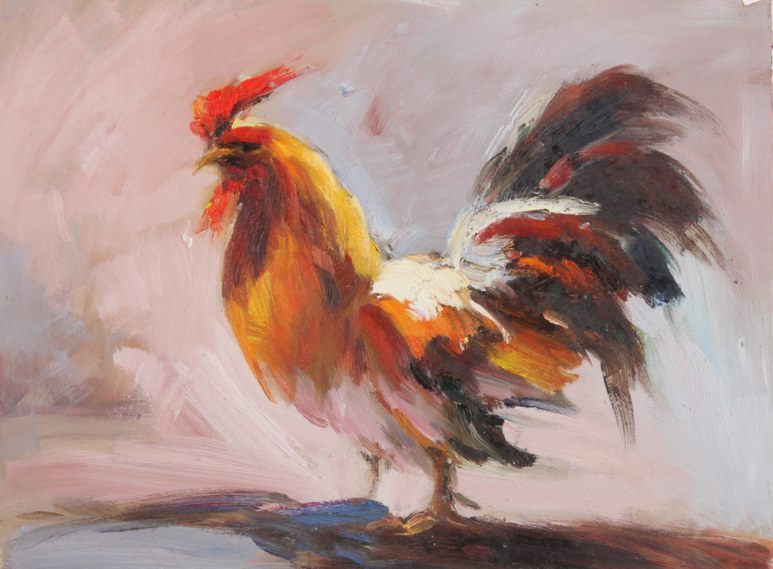 773x569 Cock Oil Painting 12x16 Id10341 - Cock Painting