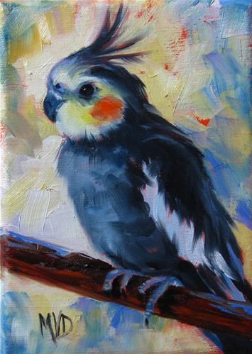 355x499 Daily Paintworks - Cockatiel Painting