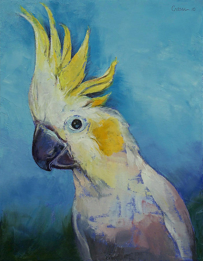 703x900 Cockatoo Painting By Michael Creese - Cockatoo Painting