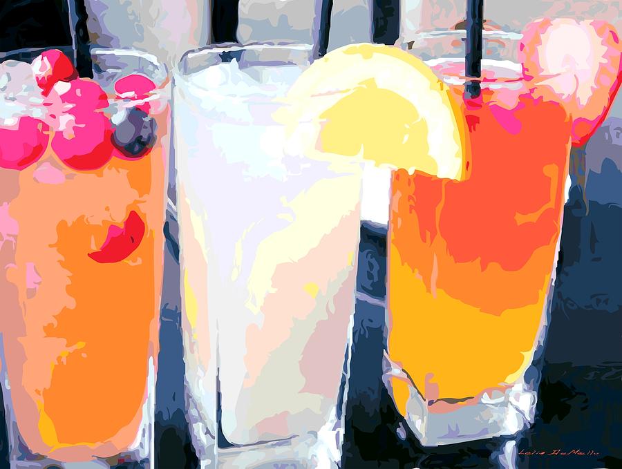 900x679 Cocktails Painting By Lelia Demello - Cocktail Painting