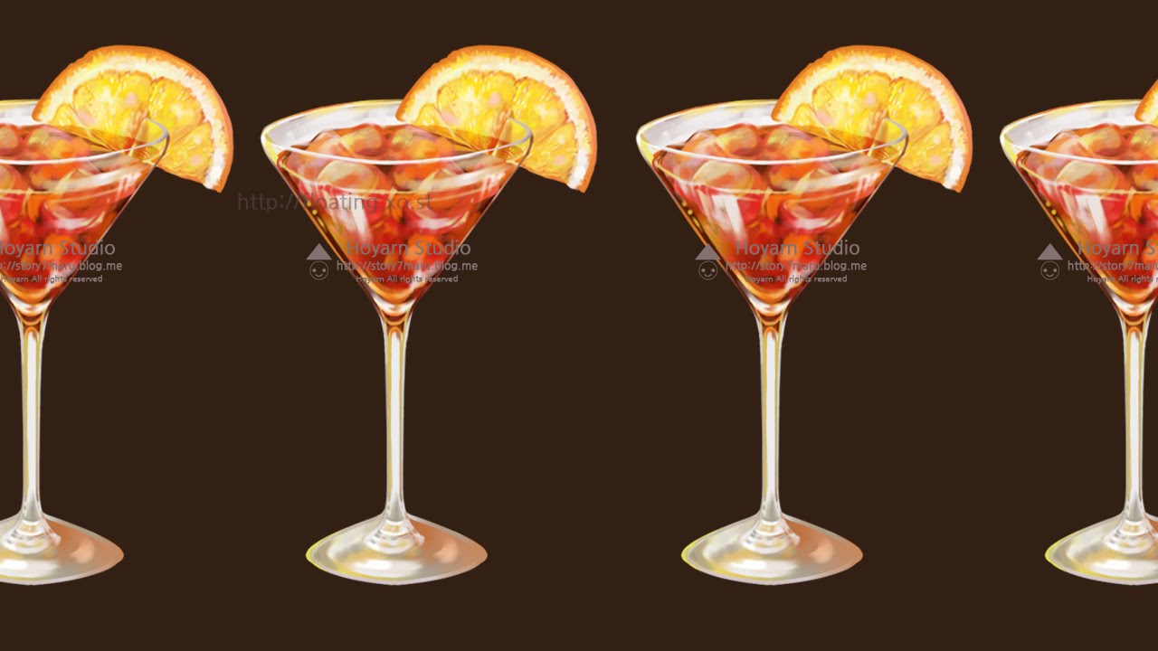 1280x720 Digital Painting] Orange Cocktail - Cocktail Painting