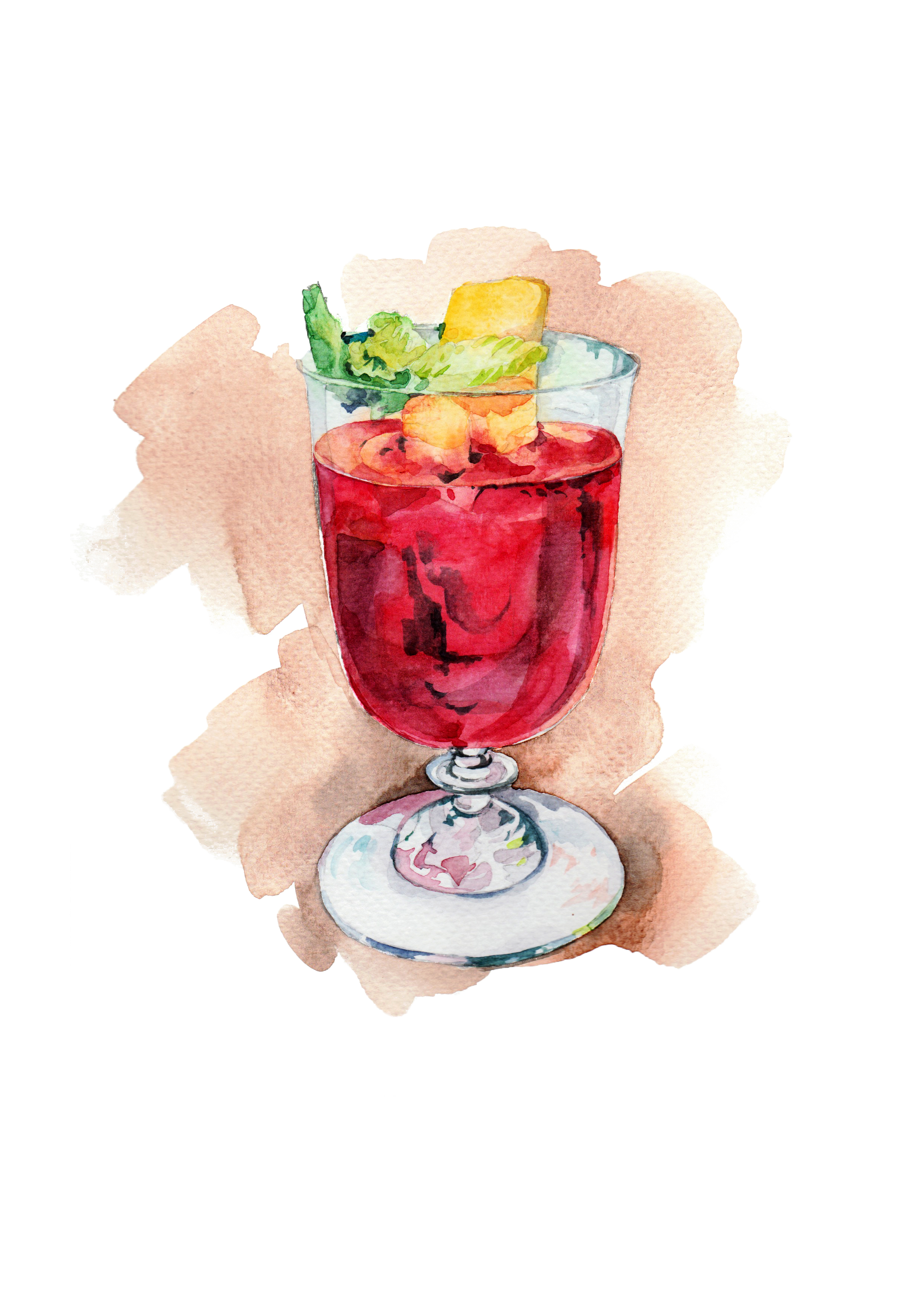 2480x3508 Food Illustration - Cocktail Painting