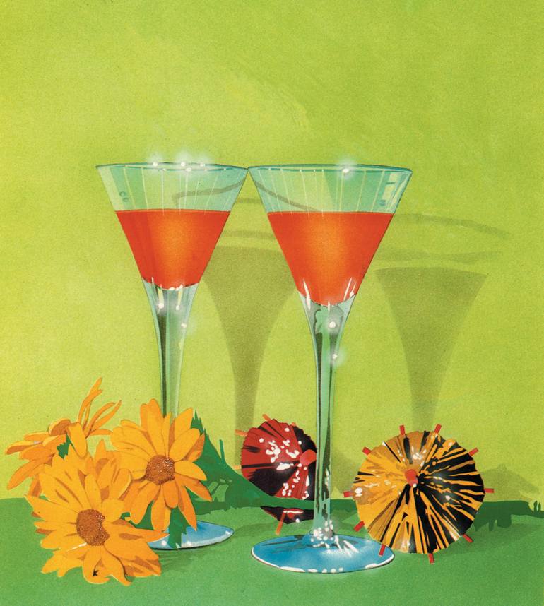 770x858 Saatchi Art Champagne Cocktail Painting By Timothy V Birch - Cocktail Painting