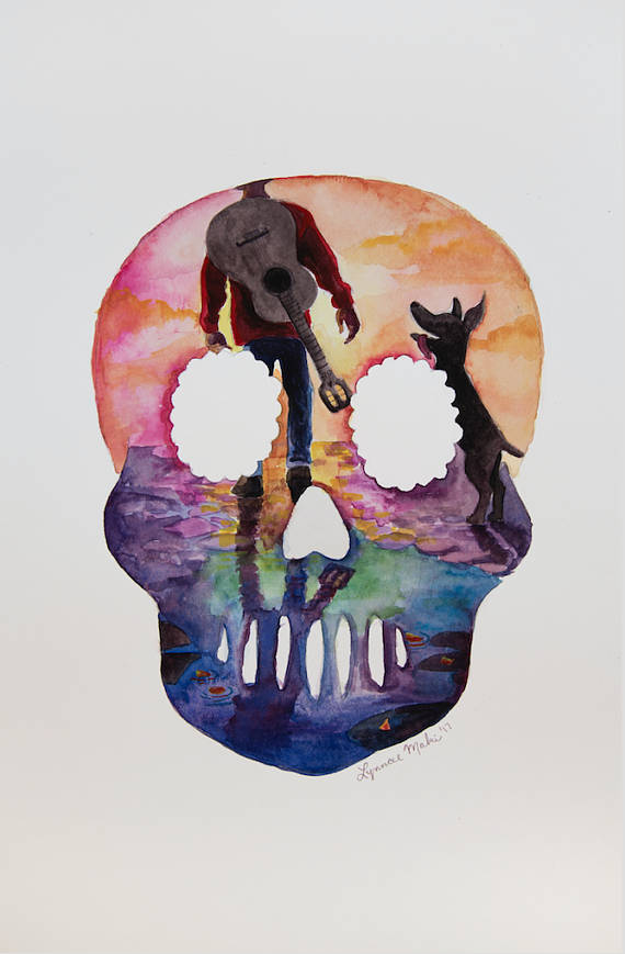 570x869 Original Disney Coco Watercolor Painting - Coco Painting