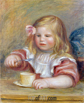328x400 Coco Eating His Soup Renoir Painting 12582 Topofart - Coco Painting
