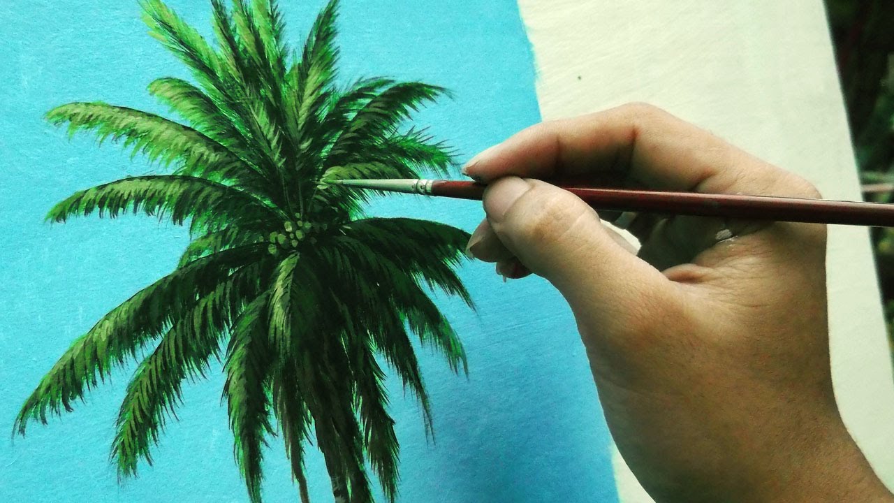 1280x720 Learn How To Paint Coconut Tree - Coconut Painting
