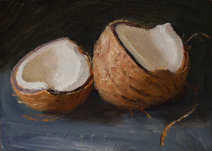 700x500 Wang Fine Art Coconut Still Life Painting A Day Daily Painting - Coconut Painting