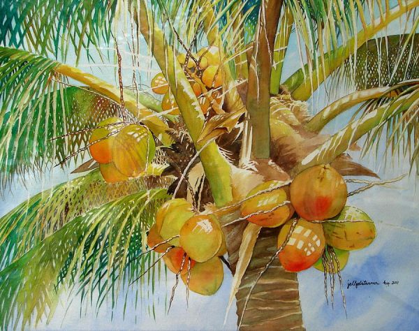 600x474 Coconut Tree Painting - Coconut Tree Painting