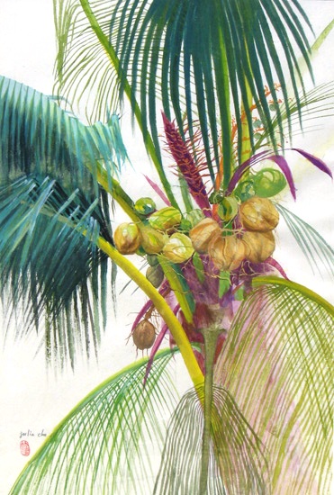 371x550 Coconut Tree - Coconut Tree Painting