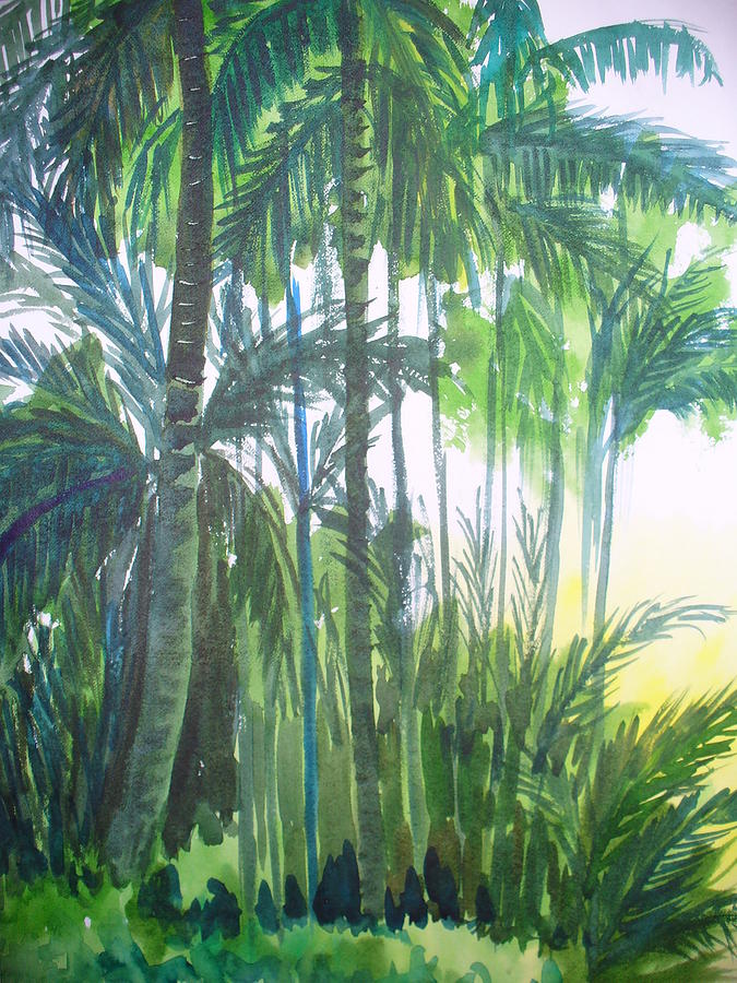 675x900 Coconut Trees Painting By Chandrakant Ekkirala - Coconut Tree Painting