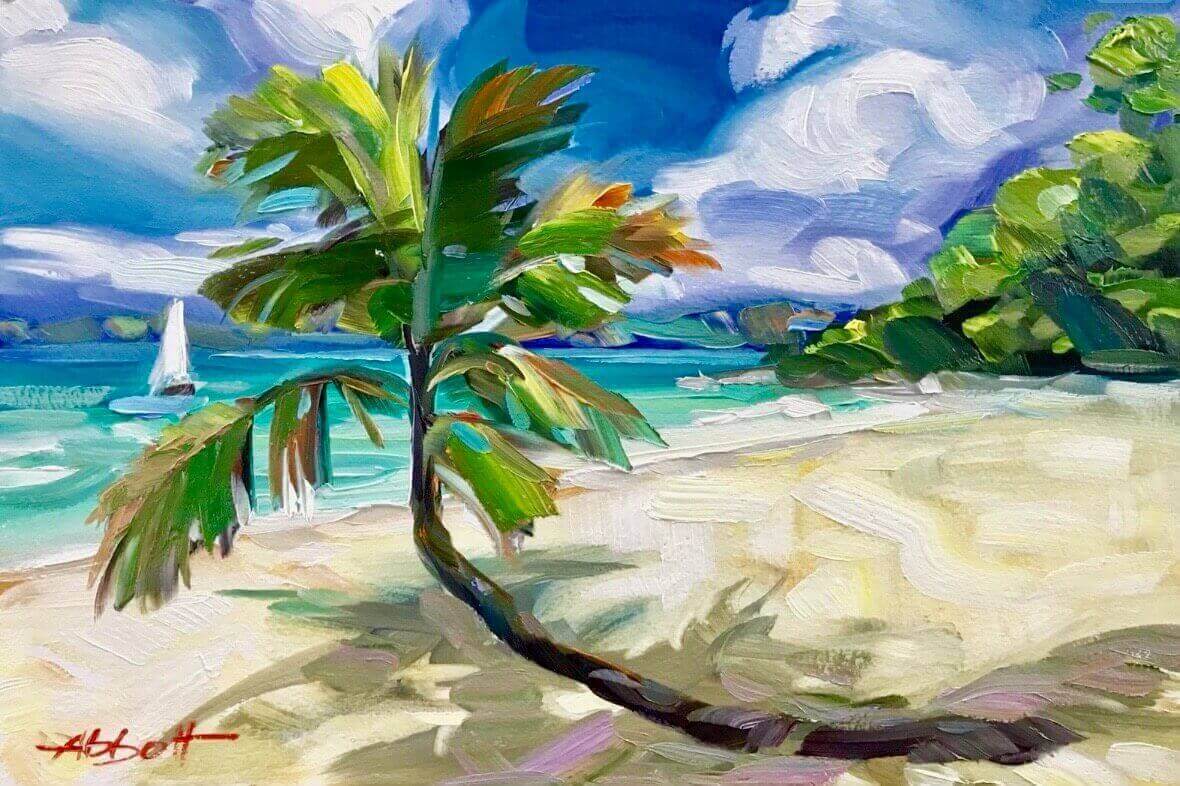 1180x786 Colorful Coconut Palm Tree Painting For Sale ~ - Coconut Tree Painting
