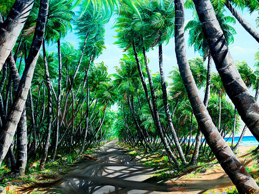 900x675 Manzanilla Coconut Estate Painting By Karin Dawn Kelshall Best - Coconut Tree Painting