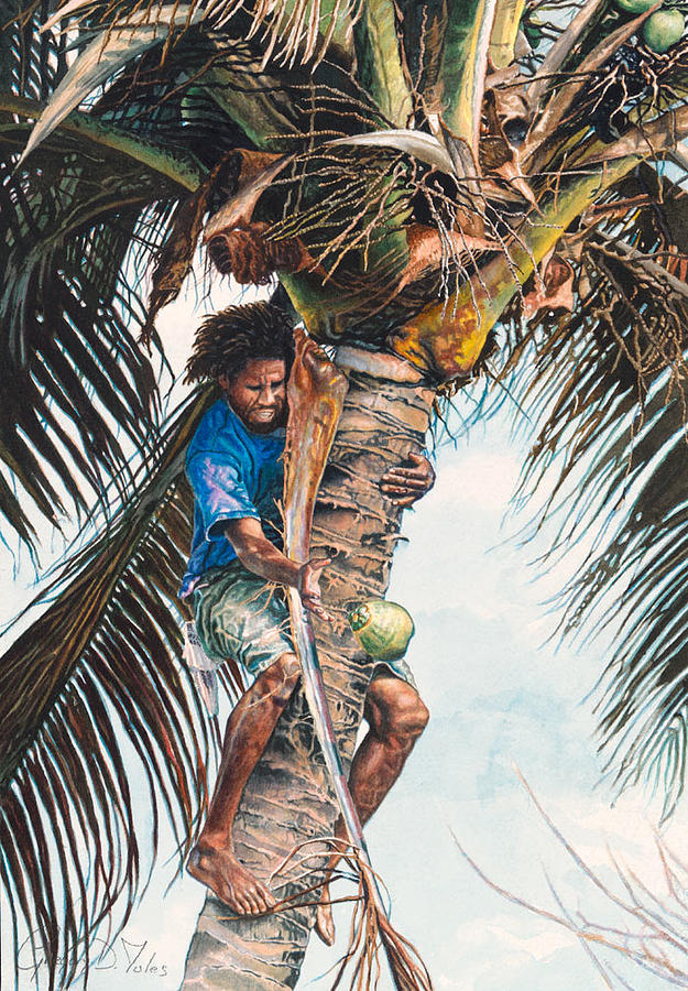 625x900 The Coconut Tree Painting By Gregory Jules - Coconut Tree Painting