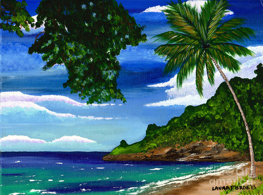 900x670 The Coconut Tree Painting By Laura Forde - Coconut Tree Painting