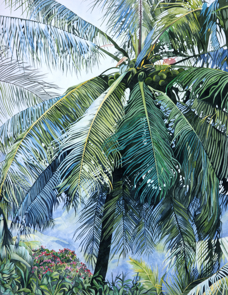 762x983 Coconut Palm Painting Print Kate York - Coconut Tree Painting