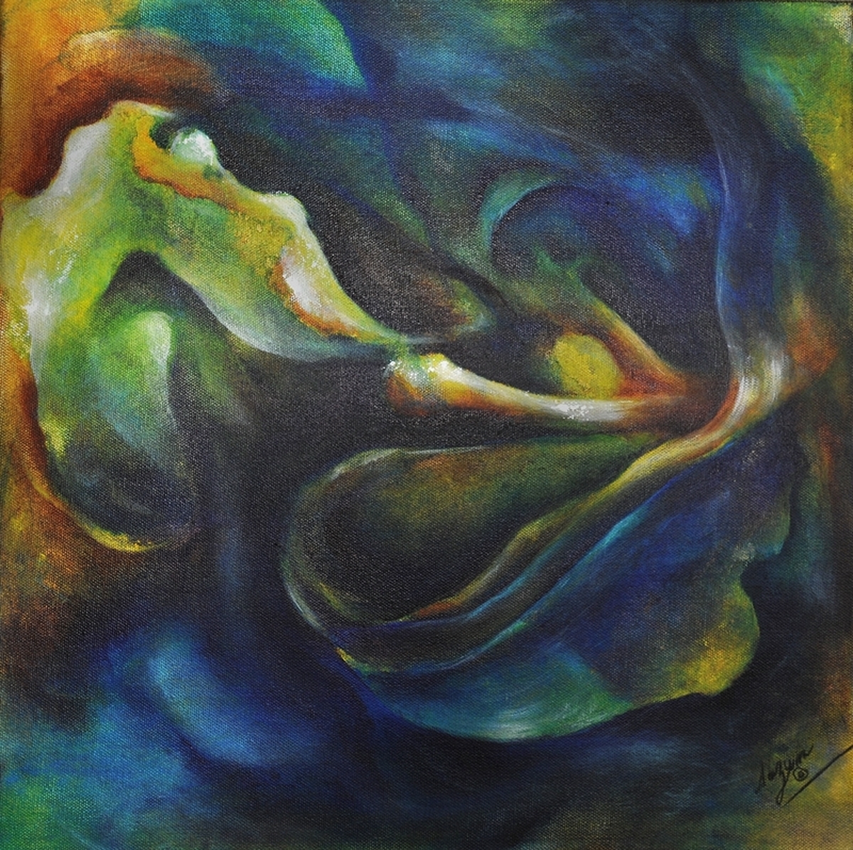 1200x1197 Painting Breaking Open The Cocoon (Original Art By Aazam Irilian) - Cocoon Painting