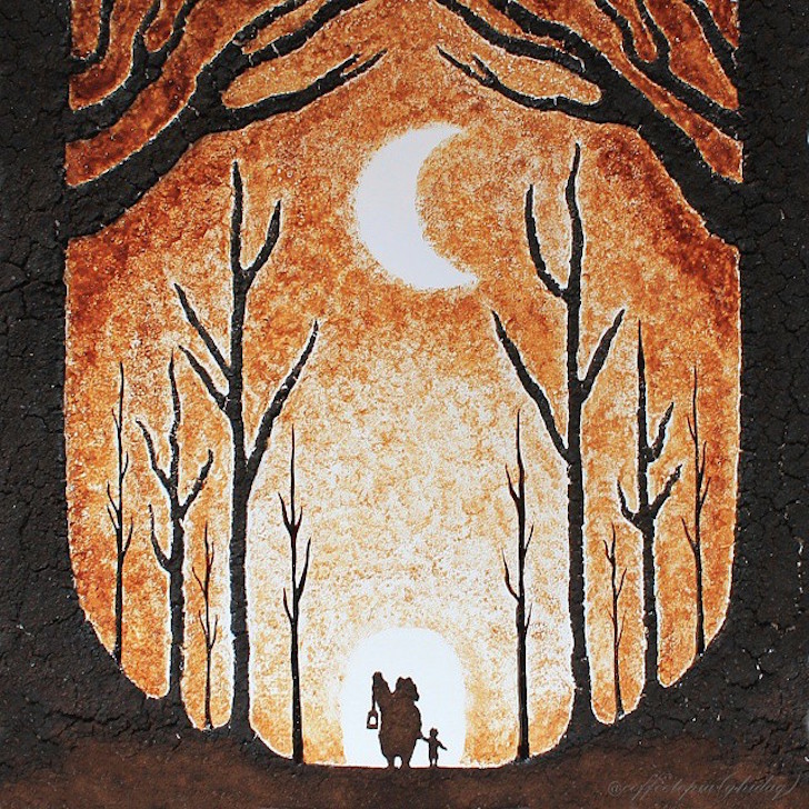 728x728 Hong Yi Red Creates Amazing Portrait From Coffee Stains - Coffee Art Painting