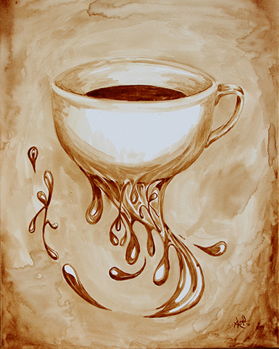 403x504 Bottomless Cup Of Coffee Coffee Art - Coffee Art Painting