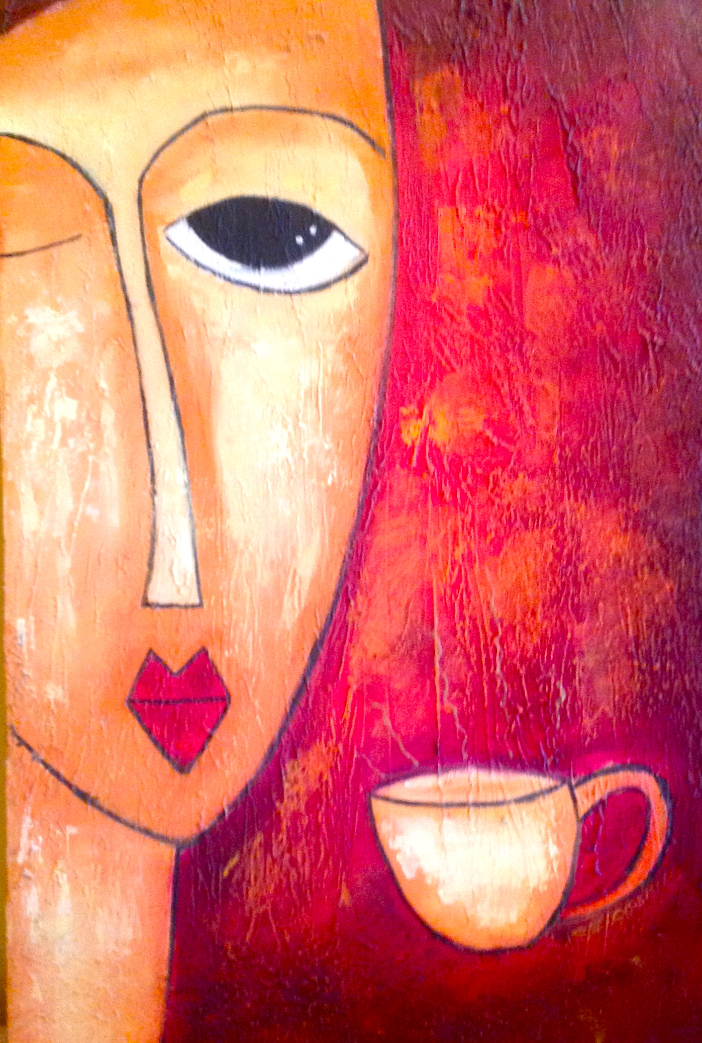 1411x2098 Coffee Cup Painting Mommy Cook For Me - Coffee Cup Art Painting