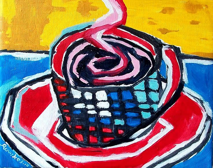 738x582 Nancy Rourke Paintings Coffee Cups Paintings Drawing - Coffee Cup Art Painting