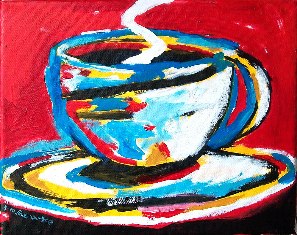 998x792 Nancy Rourke Paintings Coffee Cups Paintings - Coffee Cup Art Painting