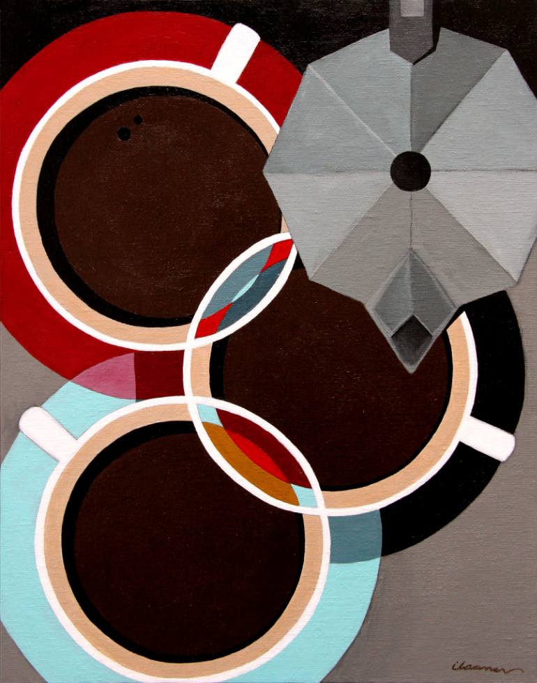 770x979 Saatchi Art Coffee Cups Painting By Ilaamen Pelshaw - Coffee Cup Art Painting