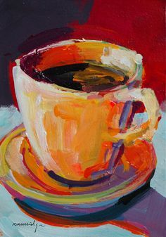 236x337 Cup O Joe Artsy Inspiration Pink Coffee Cups - Coffee Cup Art Painting