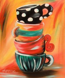 249x300 Paint And Pour Coffee Cups L.i.n.k. Magazine - Coffee Cup Painting