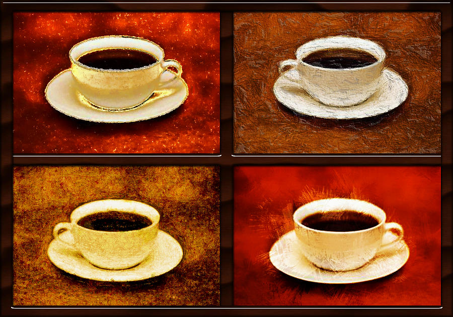 900x630 Variations On A Cup Of Coffee Painting By Elaine Plesser - Coffee Cup Painting