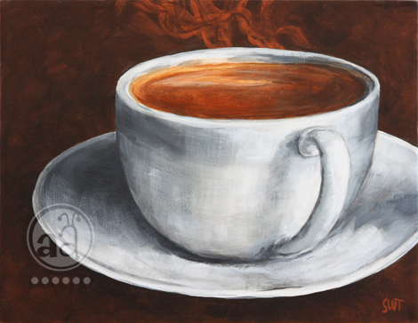 470x364 The Cup Of Coffee That Will Always Stay Fresh Artsy Ants - Coffee Cup Painting