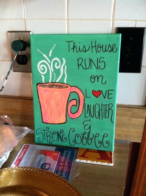 570x763 Coffee Cup Painting On Canvas Coffee And Cupcake Original Acrylic - Coffee Cup Painting On Canvas