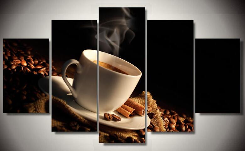 780x483 Hd Canvas Paintings Bag Coffee Beans Shoulder Cup Painting Wall - Coffee Cup Painting On Canvas