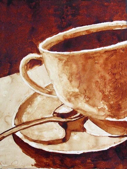 433x576 Gallery Coffee Cup, Coffee And Cups - Coffee Cup Painting On Canvas